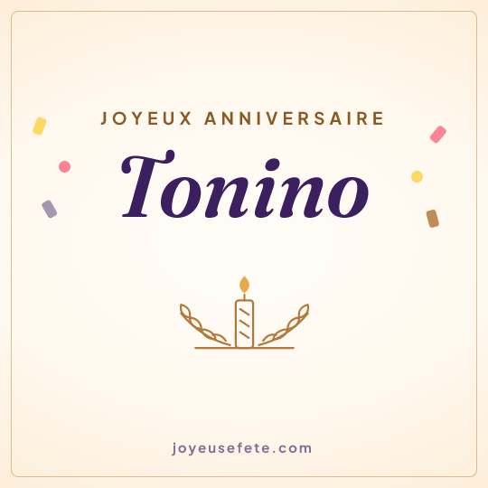 Image carrée « Joyeux anniversaire Tonino » pour WhatsApp
