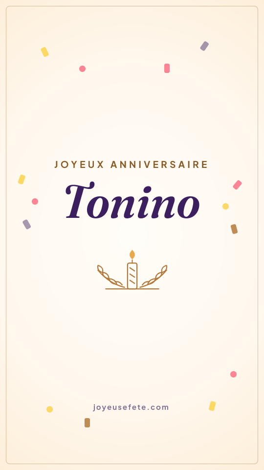 Image « Joyeux anniversaire Tonino » au format story