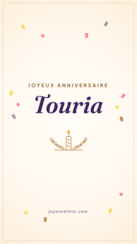 Image « Joyeux anniversaire Touria » au format story