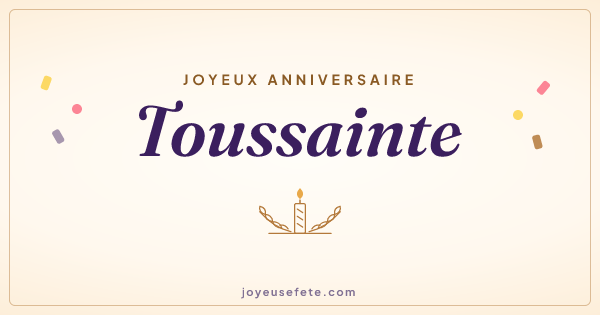 Image « Joyeux anniversaire Toussainte » au format large