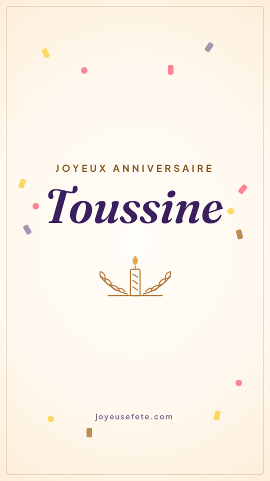 Image « Joyeux anniversaire Toussine » au format story