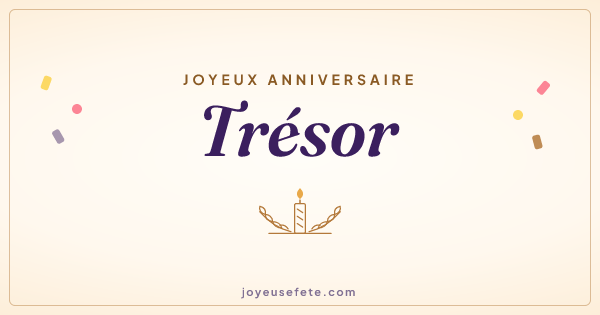 Image « Joyeux anniversaire Trésor » au format large