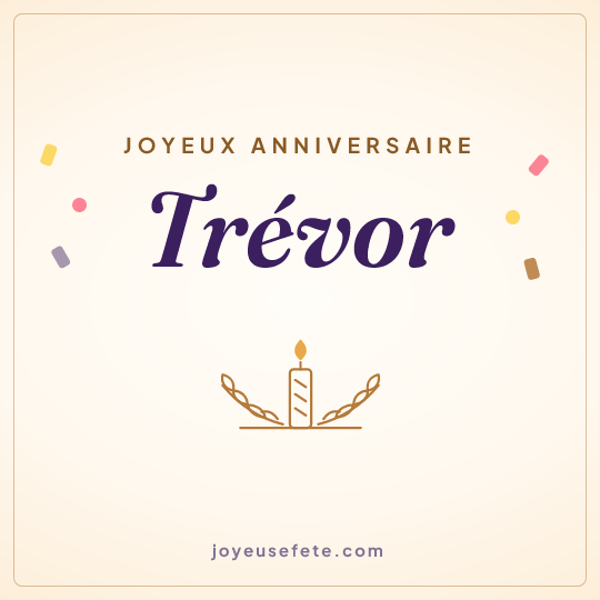 Image carrée « Joyeux anniversaire Trévor » pour WhatsApp