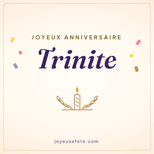 Image carrée « Joyeux anniversaire Trinite » pour WhatsApp