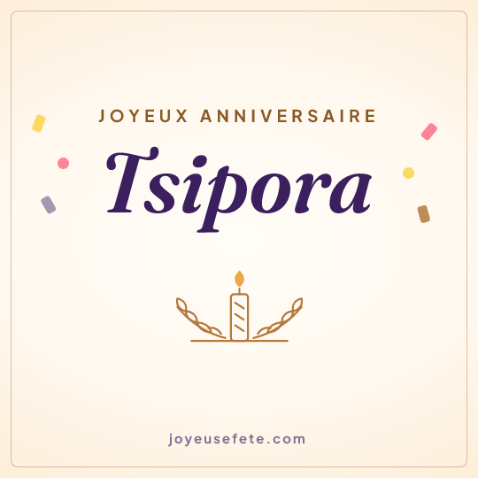 Image carrée « Joyeux anniversaire Tsipora » pour WhatsApp