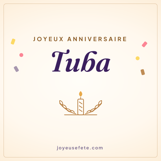 Image carrée « Joyeux anniversaire Tuba » pour WhatsApp