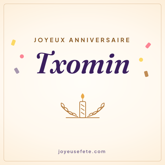Image carrée « Joyeux anniversaire Txomin » pour WhatsApp