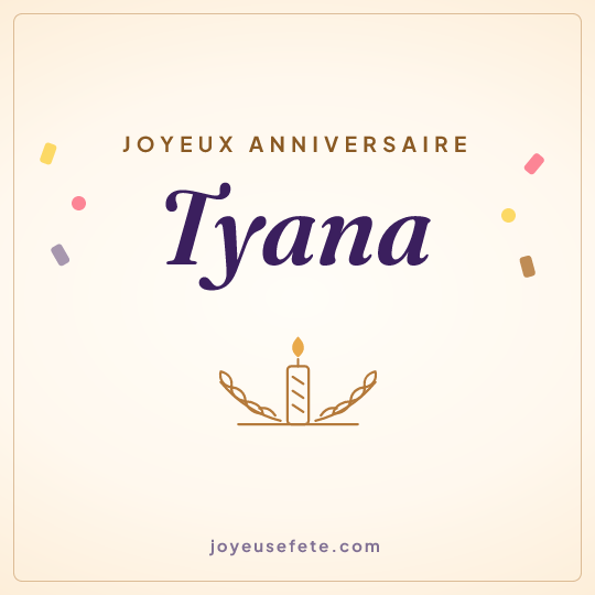 Image carrée « Joyeux anniversaire Tyana » pour WhatsApp