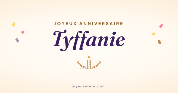 Image « Joyeux anniversaire Tyffanie » au format large