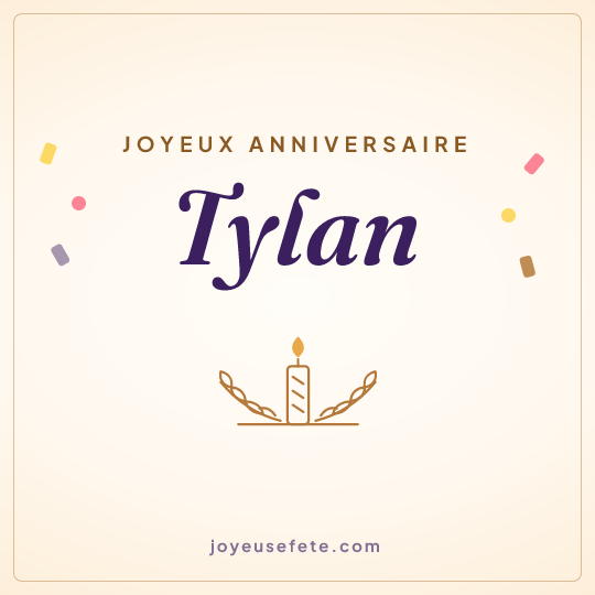 Image carrée « Joyeux anniversaire Tylan » pour WhatsApp