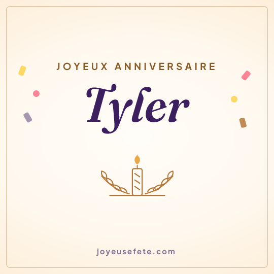 Image carrée « Joyeux anniversaire Tyler » pour WhatsApp