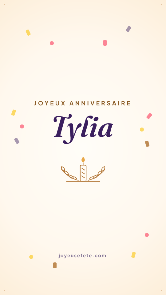 Image « Joyeux anniversaire Tylia » au format story