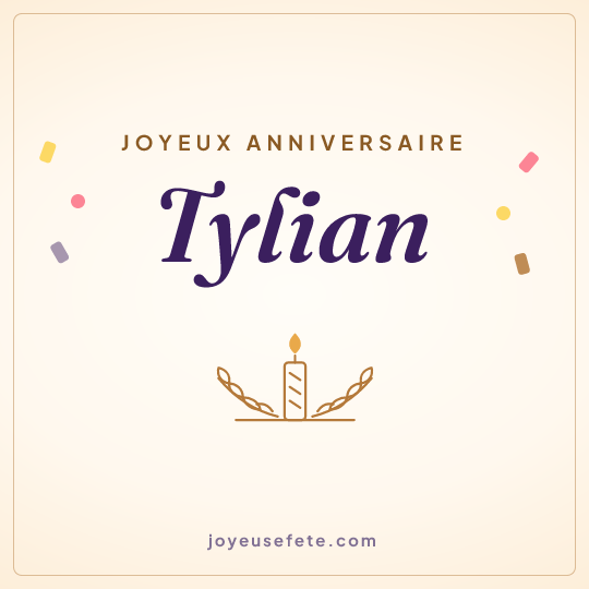 Image carrée « Joyeux anniversaire Tylian » pour WhatsApp