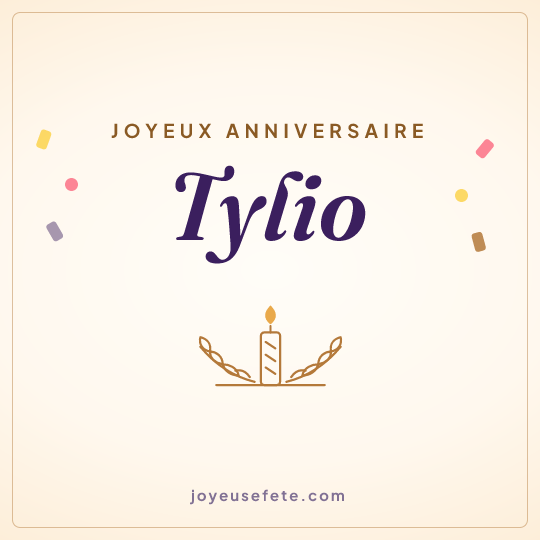 Image carrée « Joyeux anniversaire Tylio » pour WhatsApp