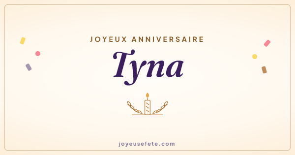 Image « Joyeux anniversaire Tyna » au format large