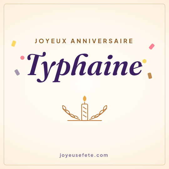 Image carrée « Joyeux anniversaire Typhaine » pour WhatsApp