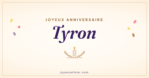 Image « Joyeux anniversaire Tyron » au format large