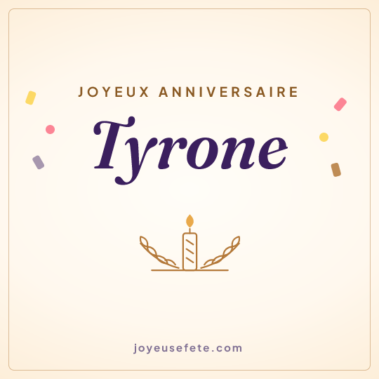 Image carrée « Joyeux anniversaire Tyrone » pour WhatsApp