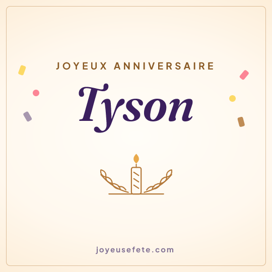 Image carrée « Joyeux anniversaire Tyson » pour WhatsApp