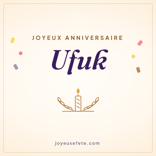 Image carrée « Joyeux anniversaire Ufuk » pour WhatsApp
