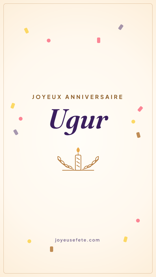 Image « Joyeux anniversaire Ugur » au format story