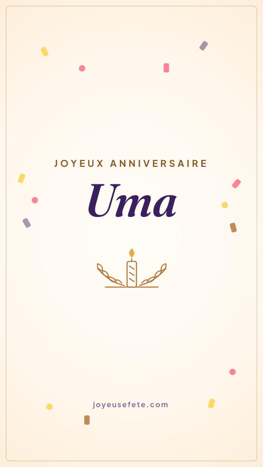 Image « Joyeux anniversaire Uma » au format story
