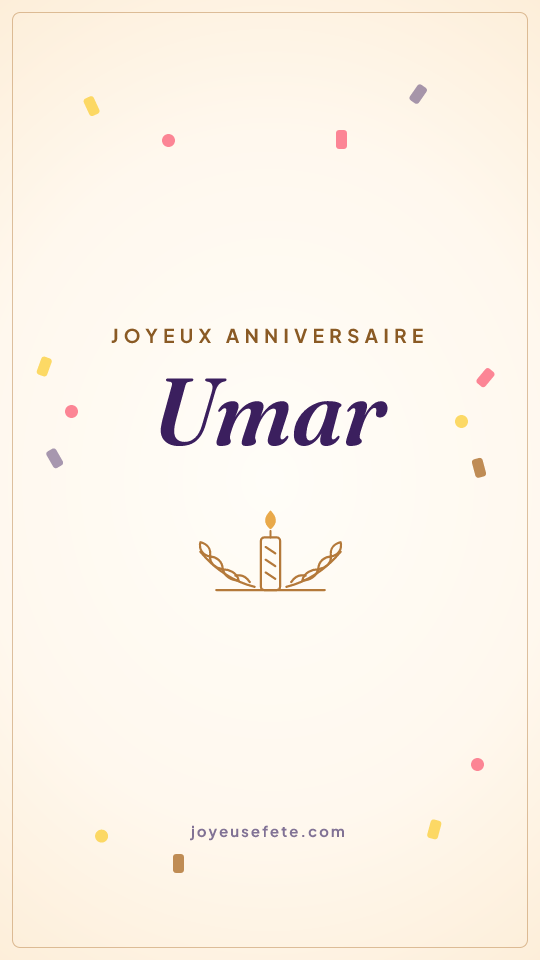 Image « Joyeux anniversaire Umar » au format story