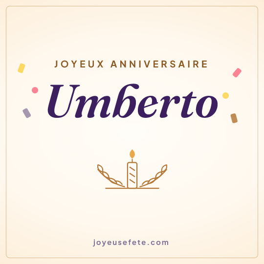 Image carrée « Joyeux anniversaire Umberto » pour WhatsApp