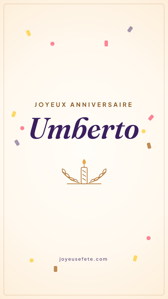 Image « Joyeux anniversaire Umberto » au format story