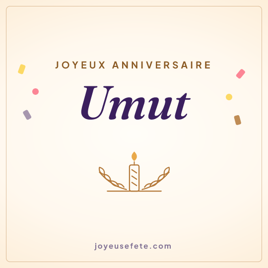 Image carrée « Joyeux anniversaire Umut » pour WhatsApp