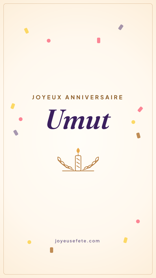 Image « Joyeux anniversaire Umut » au format story