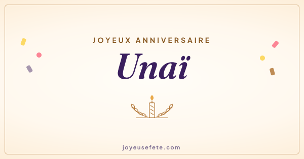 Image « Joyeux anniversaire Unaï » au format large
