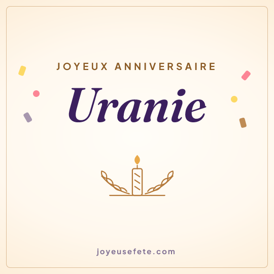 Image carrée « Joyeux anniversaire Uranie » pour WhatsApp