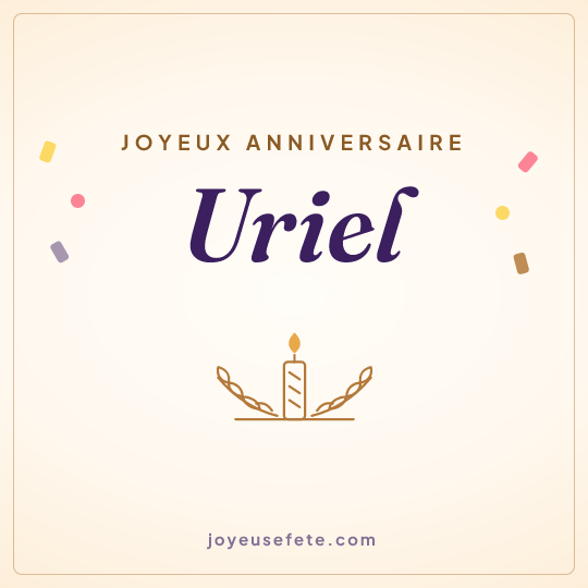 Image carrée « Joyeux anniversaire Uriel » pour WhatsApp