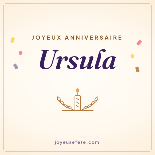 Image carrée « Joyeux anniversaire Ursula » pour WhatsApp
