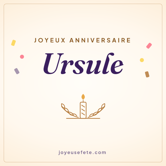 Image carrée « Joyeux anniversaire Ursule » pour WhatsApp