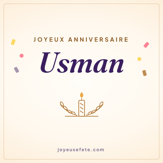 Image carrée « Joyeux anniversaire Usman » pour WhatsApp