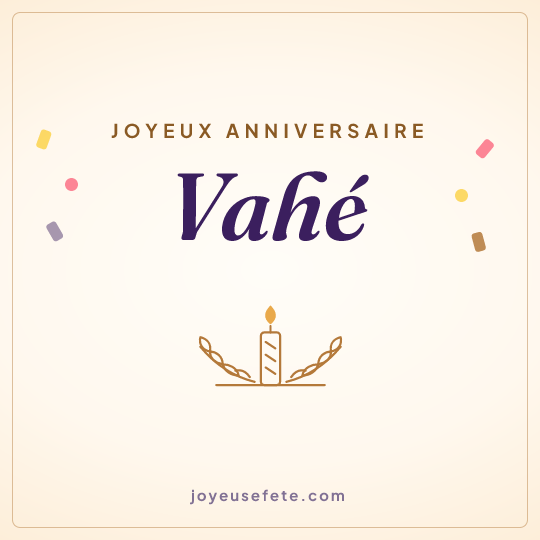 Image carrée « Joyeux anniversaire Vahé » pour WhatsApp