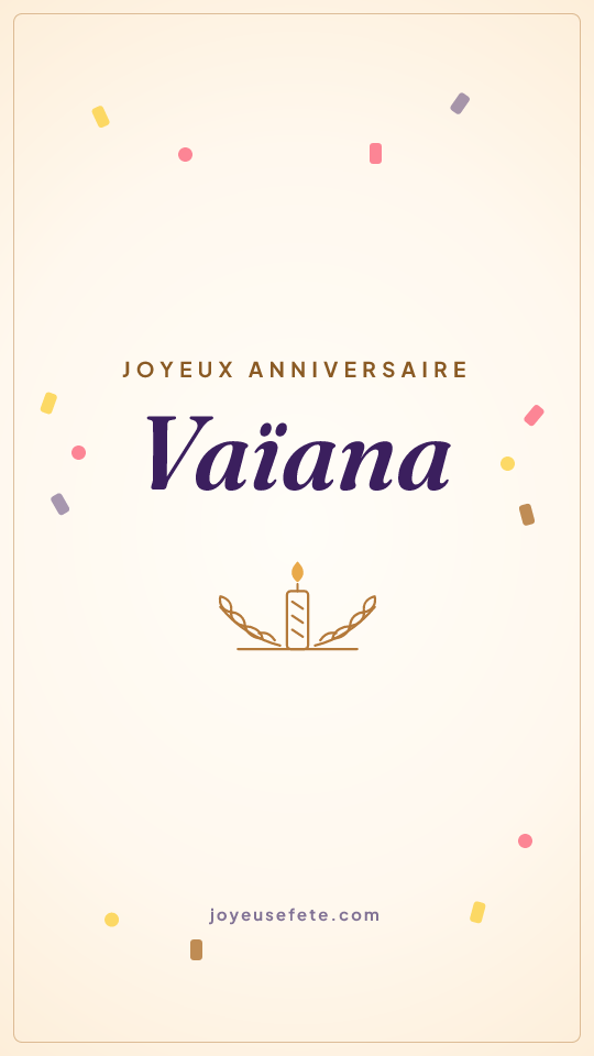 Image « Joyeux anniversaire Vaïana » au format story