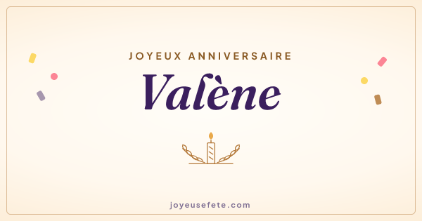 Image « Joyeux anniversaire Valène » au format large
