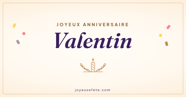 Image « Joyeux anniversaire Valentin » au format large