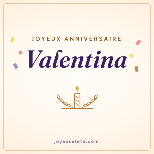 Image carrée « Joyeux anniversaire Valentina » pour WhatsApp