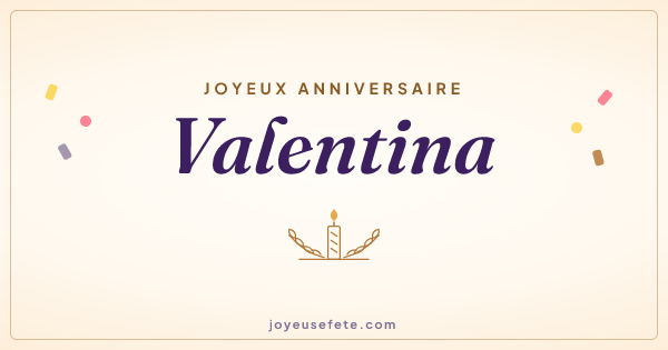 Image « Joyeux anniversaire Valentina » au format large