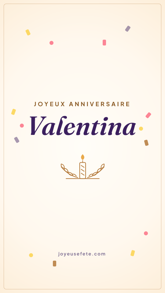 Image « Joyeux anniversaire Valentina » au format story