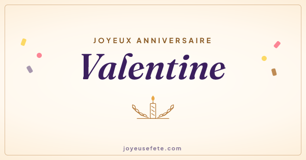 Image « Joyeux anniversaire Valentine » au format large