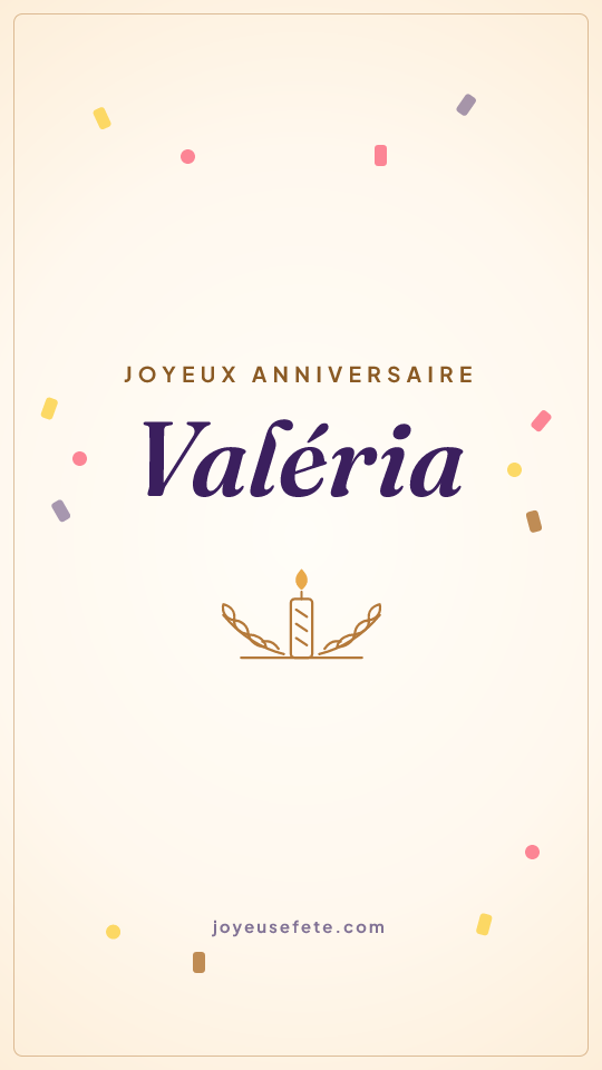 Image « Joyeux anniversaire Valéria » au format story