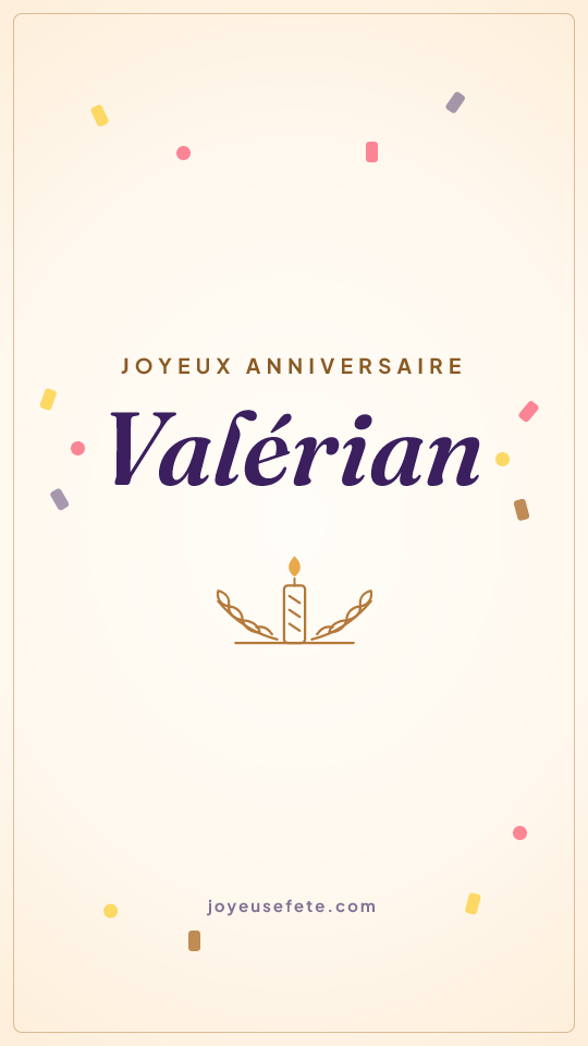 Image « Joyeux anniversaire Valérian » au format story