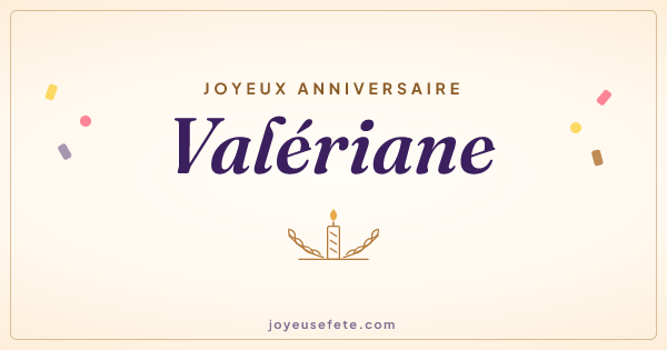 Image « Joyeux anniversaire Valériane » au format large