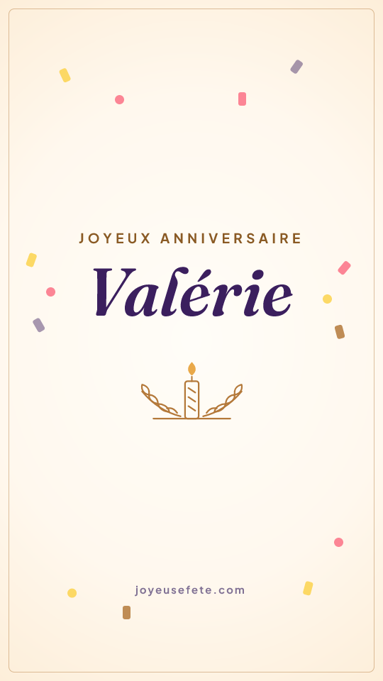 Image « Joyeux anniversaire Valérie » au format story