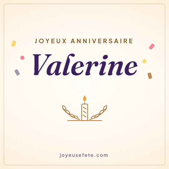 Image carrée « Joyeux anniversaire Valerine » pour WhatsApp
